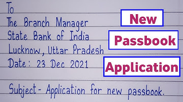 Application for new passbook to bank manager/new passbook ke liye application/new passbook