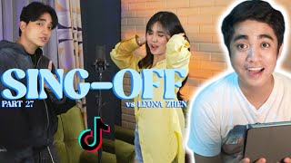 REACTION: SING-OFF TIKTOK SONGS 27 (Jangan Tunggu Lama-Lama, Die On This Hill) vs Leona Zhen