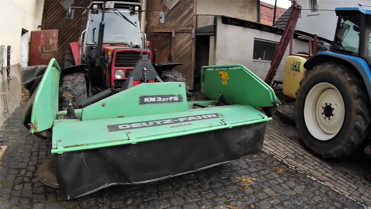 FarmVlog #8 Deutz-Fahr Frontmähwerk verlässt den Hof