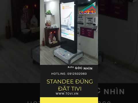 Standee đứng đặt tivi chiếu hình ảnh quảng cáo