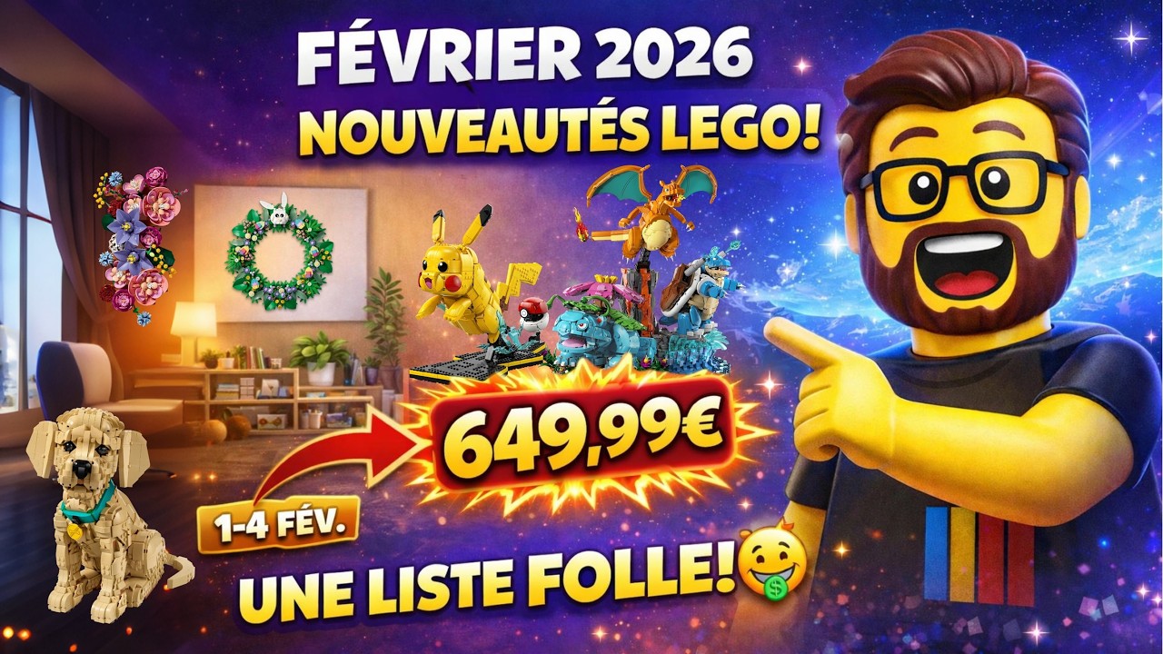 SORTIES LEGO FÉVRIER 2026 : Pokémon débarque ! Dates + prix (649,99€) GUIDE COMPLET