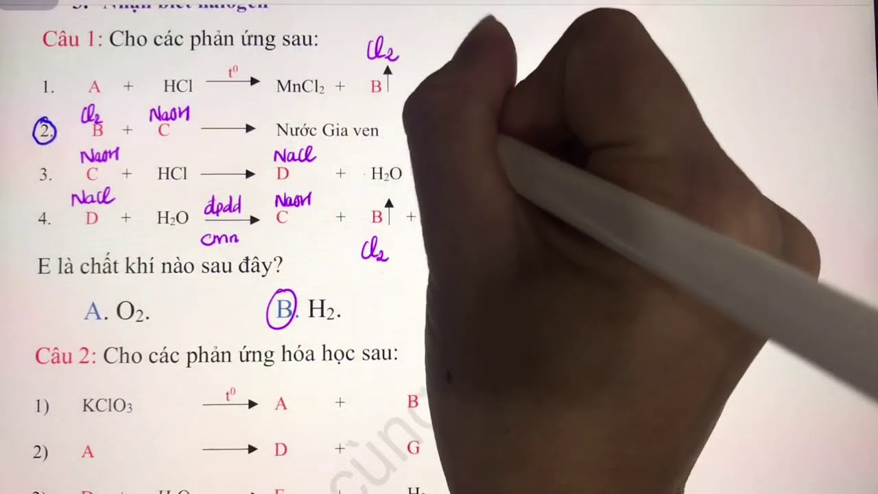 Hóa 10 - Hoàn Thành Chuỗi Phản Ứng - Chương 5: Halogen - youtube