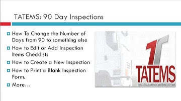 Fleet Maintenance Software - TATEMS 90 Day Inspections (BIT Inspections) Help Video