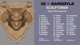 16 - Gargoyle | ZBrush Speedsculpting | #Sculptober 2026 - Follygon | Classic Music