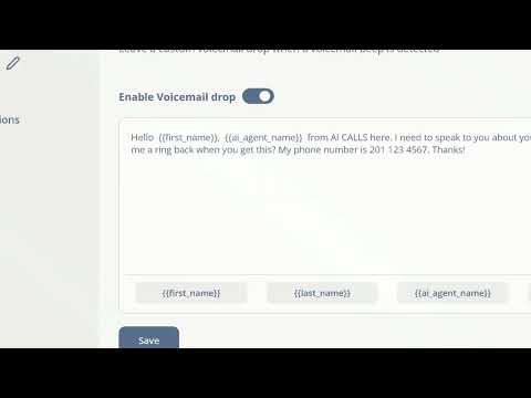 Tutorial 5: AI Voice mail drop