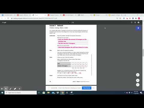 Lesson 5- Making a table to solve a problem