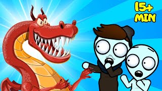No BITING Big Red Dragon | Dragon and Baby Zombie Stories From Papa Joels English