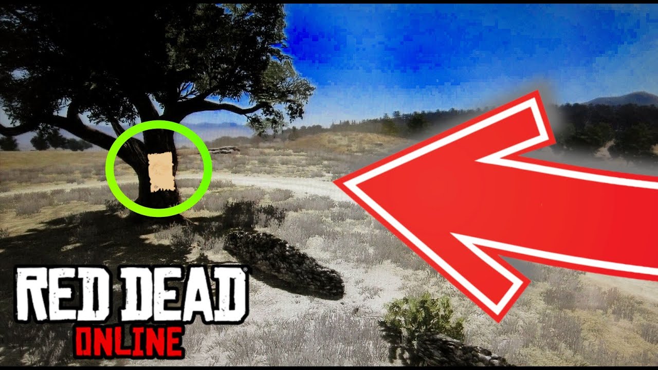 Ubicaciones Árbol con Mapa del Tesoro / Location Treasure Map Tree. Red  Dead Redemption 2 Online 