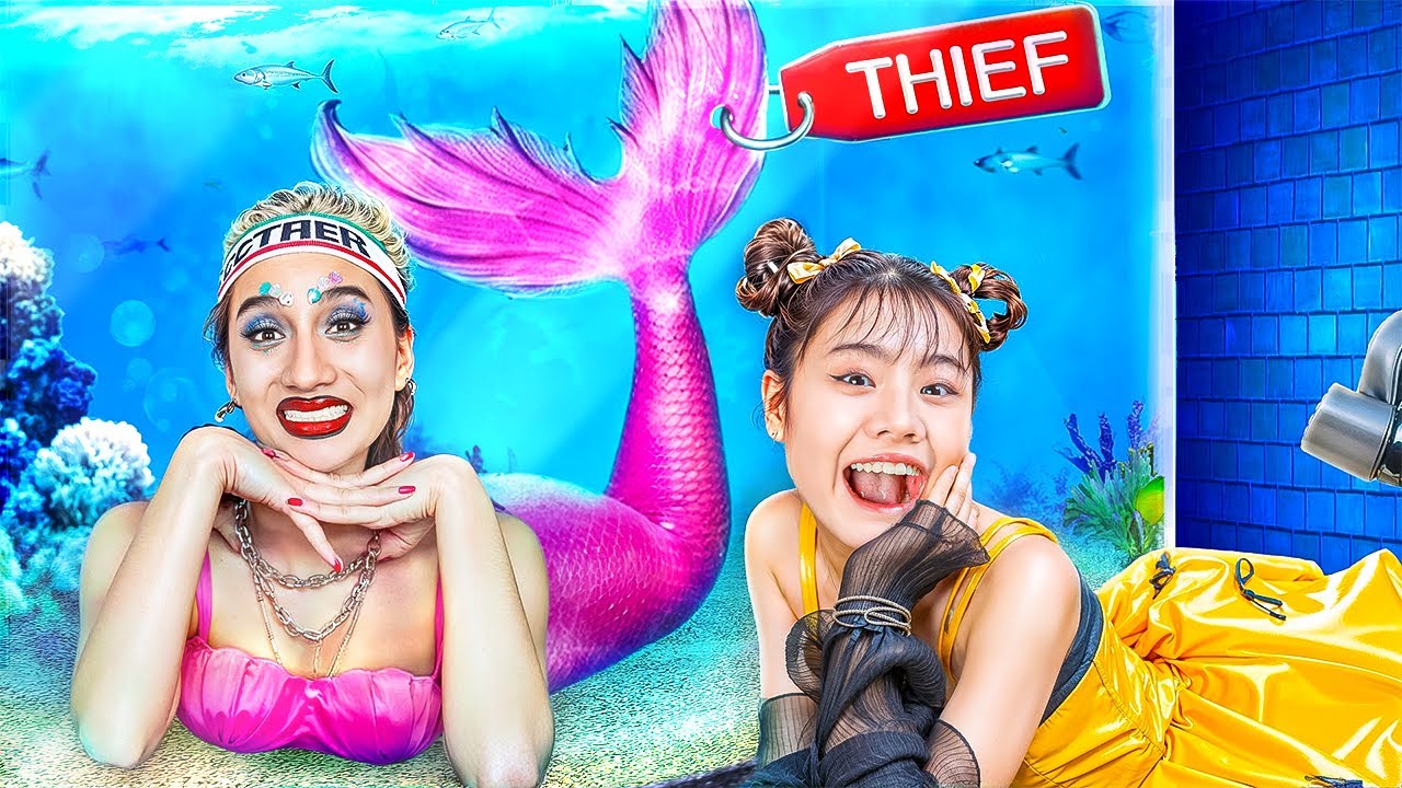 Реальная Русалка Vs Фейковая Русалки! Вор Макияж Стать Русалкой