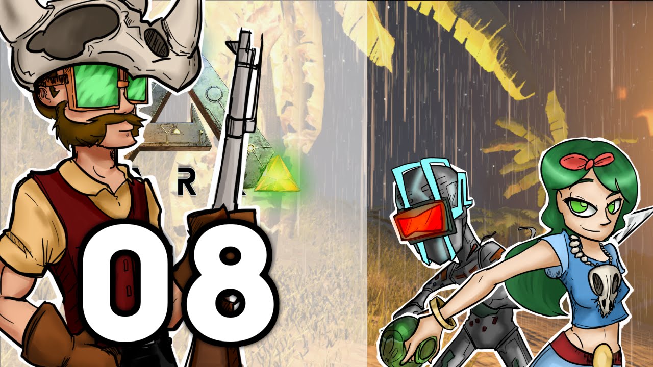 ARK: Survival Evolved (EP08) Dilo Dinosaur Raiding Party [1080p] - YouTube