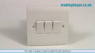 10A 3 Gang 2 Way Light Switch White M2 M23LS2