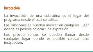 Fundamentos de Programación - Subrutinas