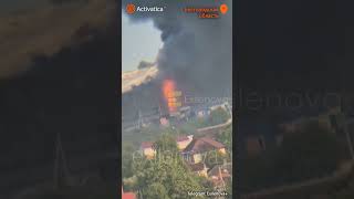 🟠Меловой завод вспыхнул после атаки дронов под Белгородом #белгородскаяобласть #война #атака #пожар