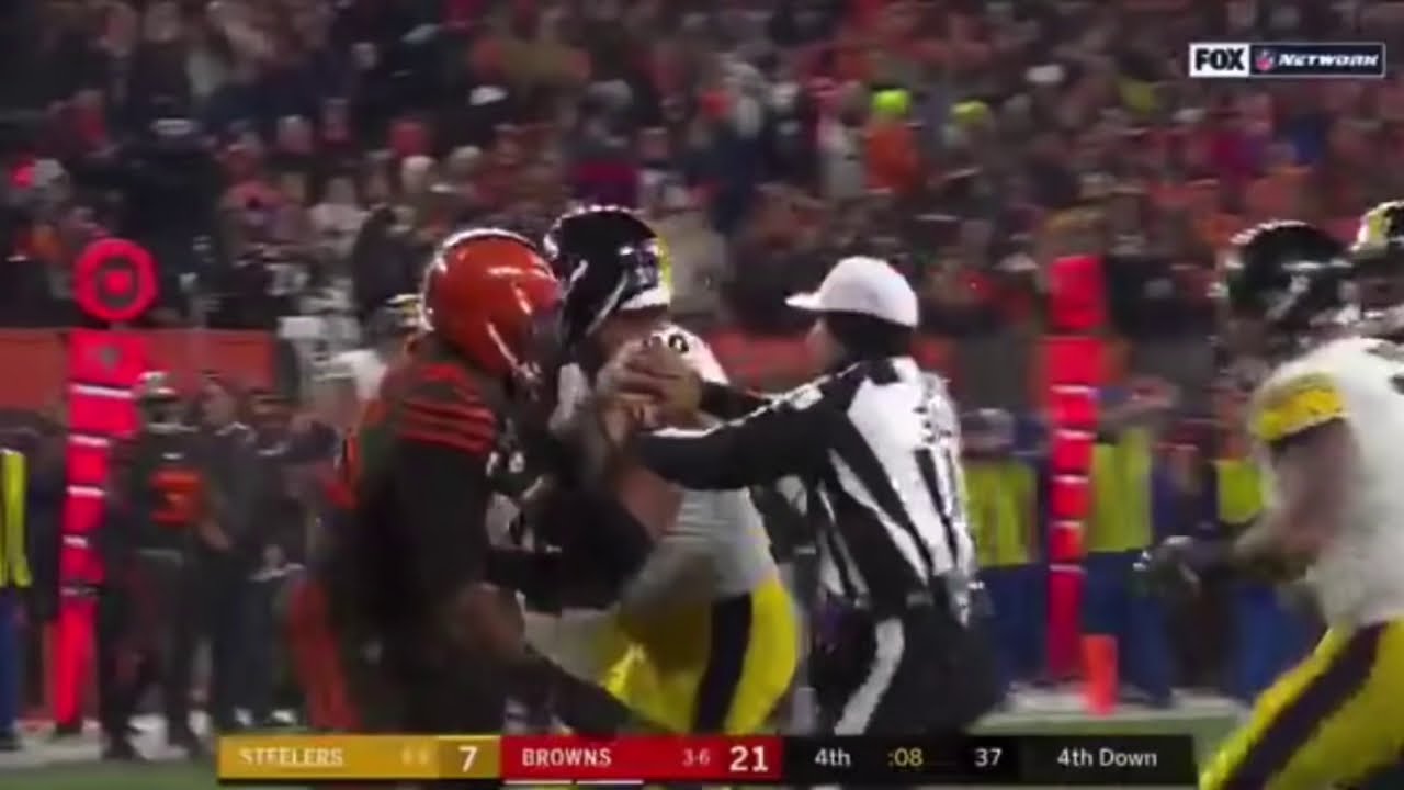 Myles Garrett Swings Helmet at Mason Rudolph Browns vs Steelers Fight ...