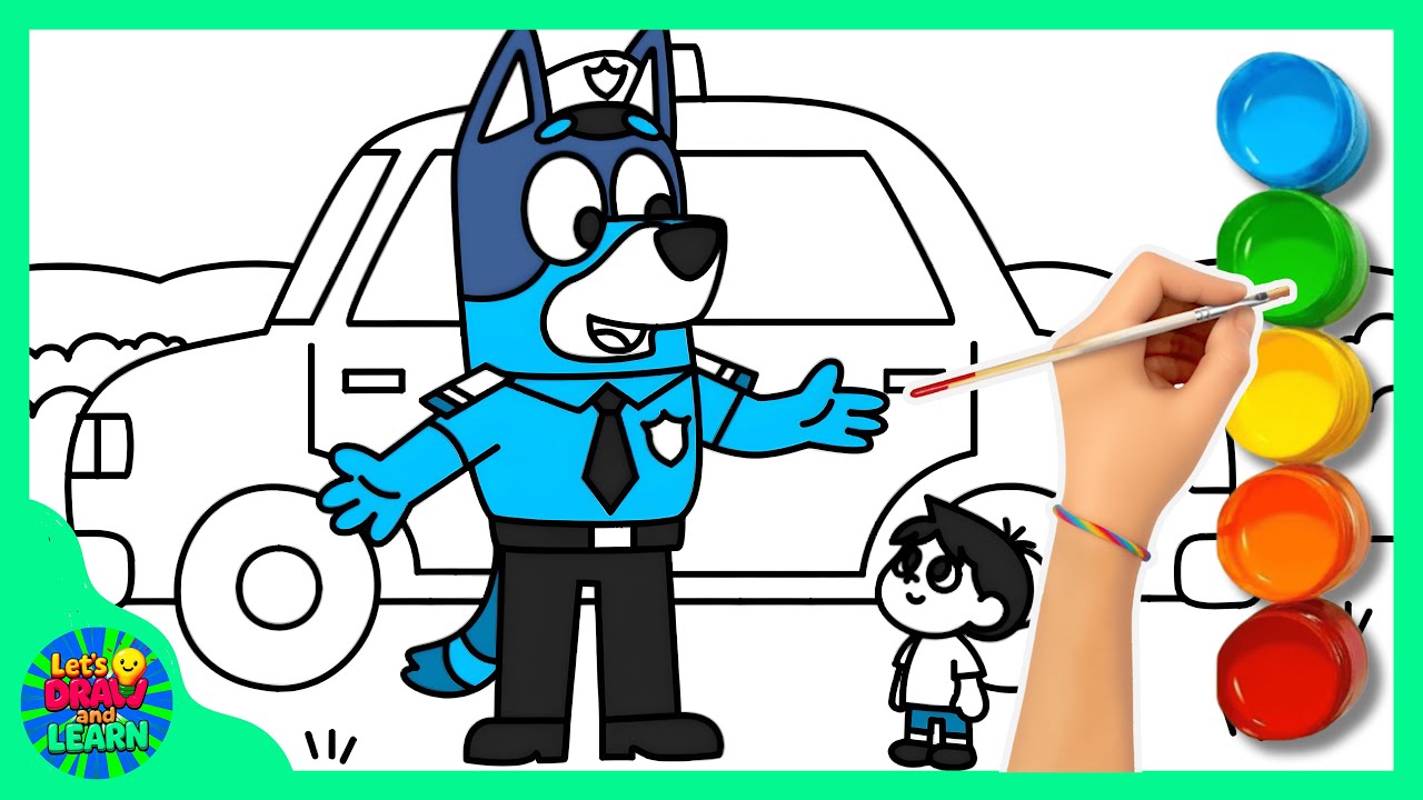 BLUEY Police Officer Learns Car Safety Rules - Safety Lessons For Kids | Bluey Pretend Play Stories