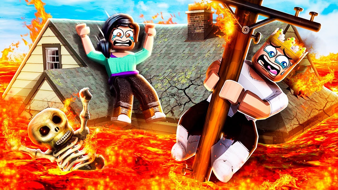 SHE MADE ROBLOX FLOOR LAVA