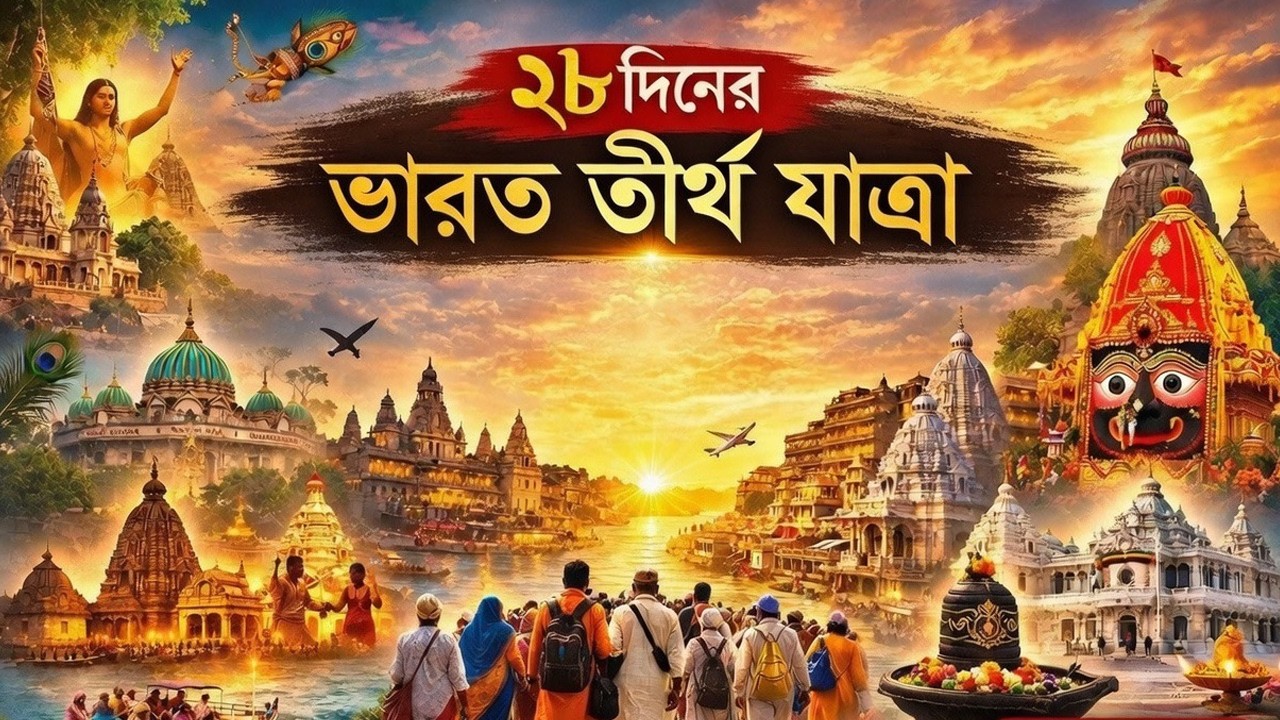 ২৮ দিনের ভারত তীর্থ যাত্রা | নবদ্বীপ গয়া প্রয়াগ বৃন্দাবন কাশী পুরী অযোধ্যা হরিদ্বার দর্শন