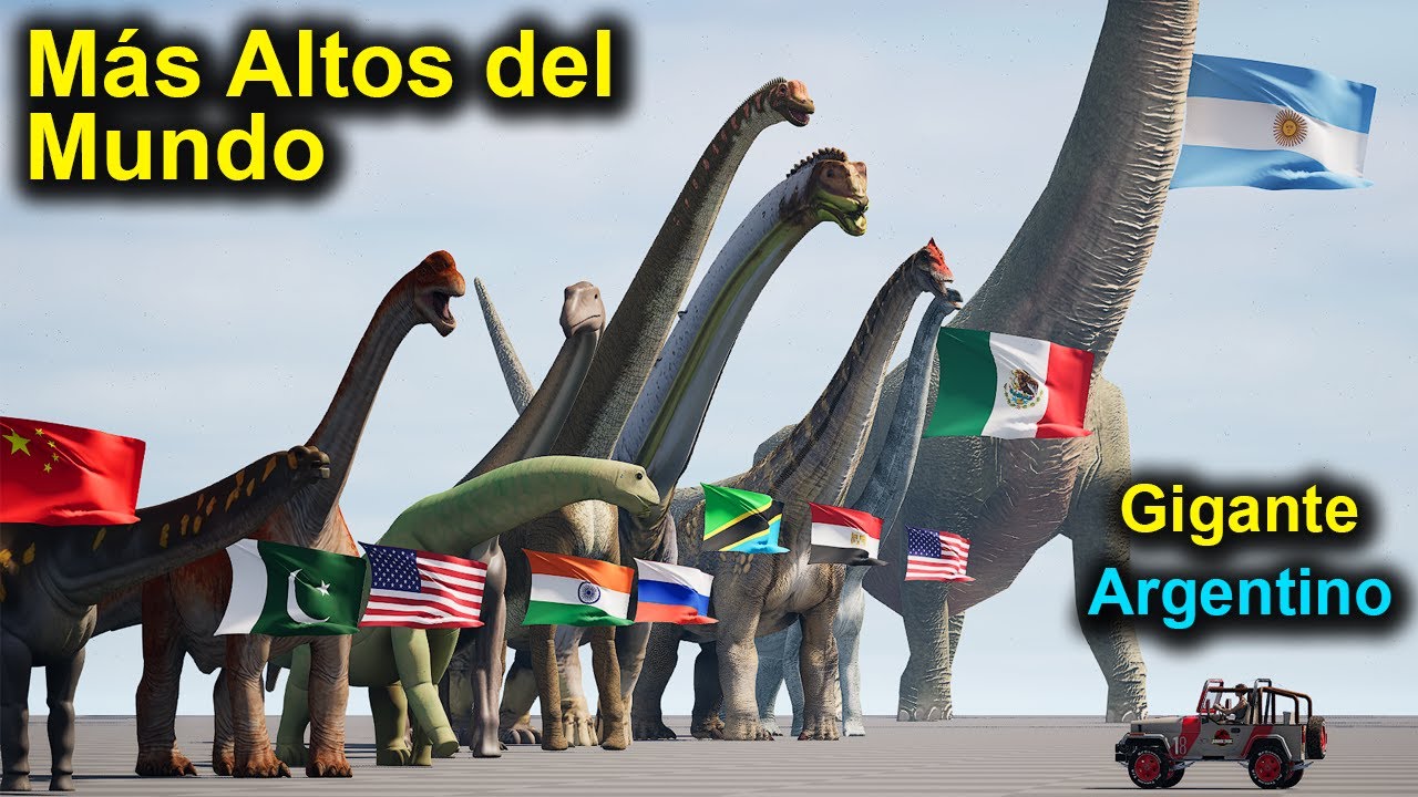 Los Dinosaurios Más Altos Descubiertos en diferentes Países 🌍🦕