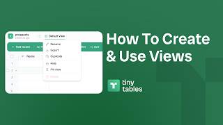 How to Create and Use Views in TinyTables | Sort, Filter & Manage Data