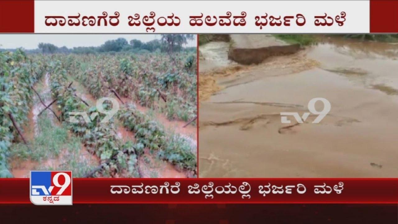 Heavy Rain In Davangere, Check Dams Full To The Brim - YouTube