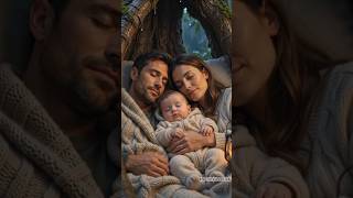 Cozy Family Camping Inside Ancient Tree in Heavy Rainstorm 🌧️ #deepsleep #cozyrain #shorts