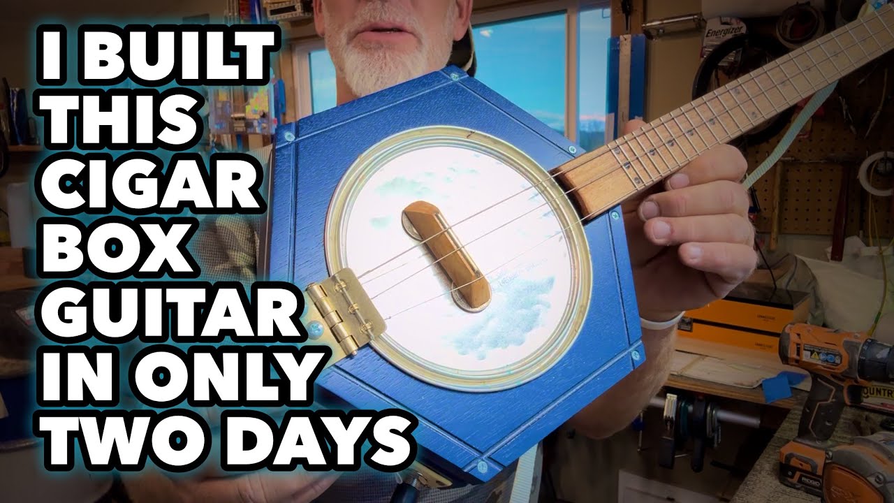 Гитара Hexagon Cigar Box - Резонатор из крышки банки с краской - Сборка за два дня 😏👍