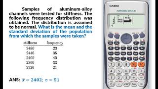 Statistics Frequency Distribution Mean And Standard Deviation