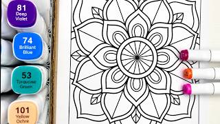 Details Relaxing Mandala Coloring ASMR 🌸 Alcohol Markers | No Talking Update