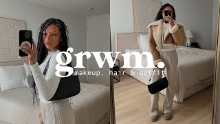 grwm — goddess braids, playing with makeup &amp; comfy casual outfit.