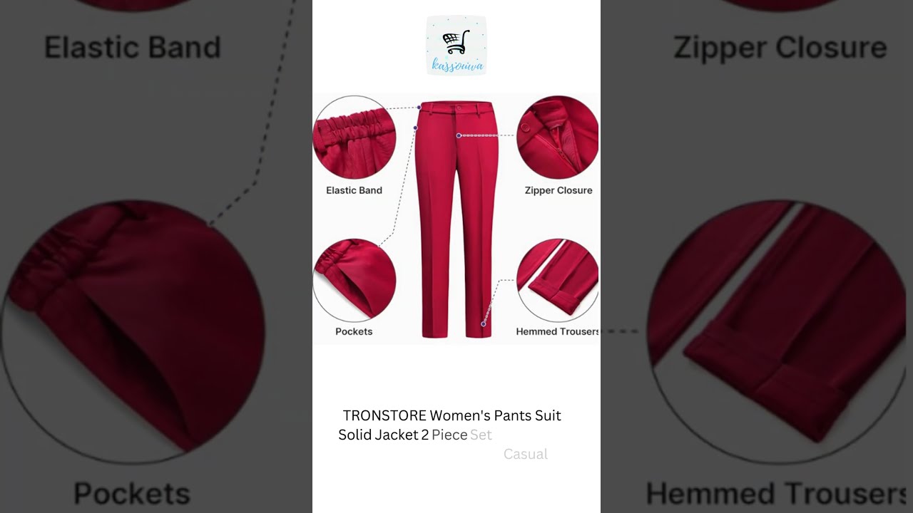 Women's Pants Suit Solid Jacket 2 Piece