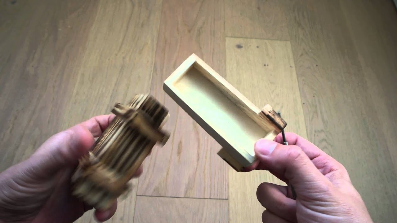 Wooden box with secret compartment