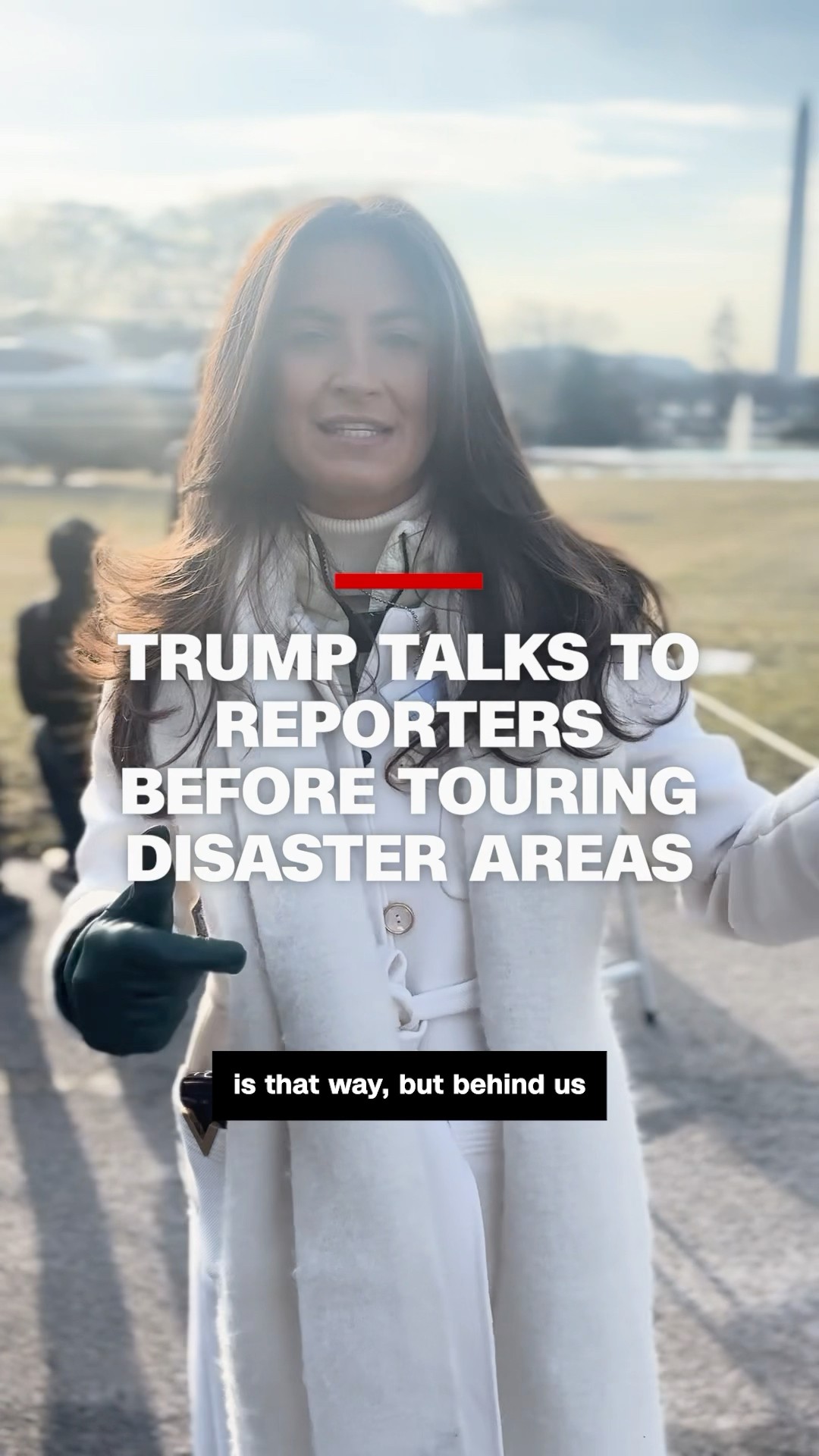 Trump talks to reporters before touring disaster areas