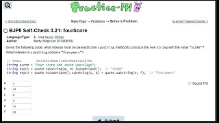 Celebrity Java Practice It || 3.21 fourScore || String basics Wealth