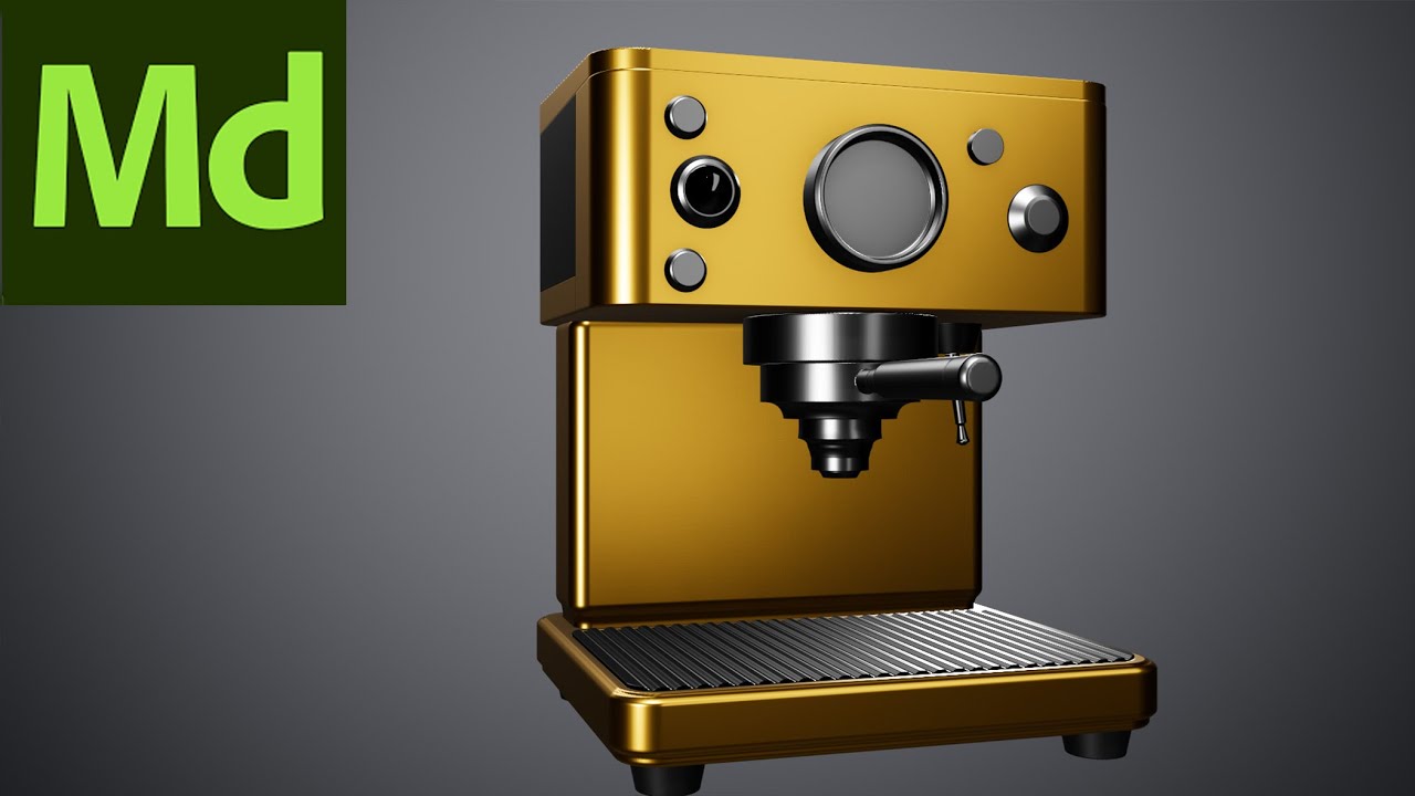 Sculpting - Hard-surface - Electronics: Coffee Machine made with Adobe Substance 3D Modeler