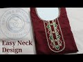 Easy And Simple Neck Design for Kurti | Easy Cutting and Stitching for Beginners | Full Tutorial