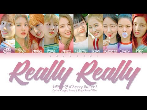 Cherry Bullet (체리블렛) - <strong>Really</strong> <strong>Really</strong> (네가 참 좋아) (Color Coded Lyrics Eng/Rom/Han/<strong>가사</strong>)
