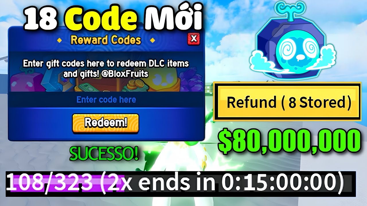 Tổng Hợp 18 CODE X2 Kinh Nghiệm Và RESET Chỉ Số STAT Mới Nhất Trong Blox Fruit | Roblox