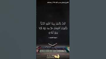 سورة الكهف -الآيه(٤٦)- المال والبنون زينة الحياة الدنيا--بصوت القارئ/صلاح حسب الله. @alshaer_2023