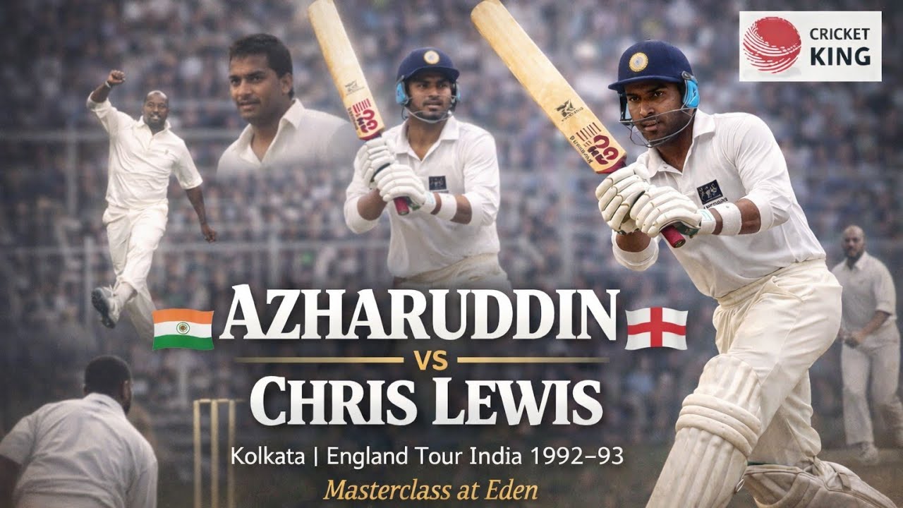 Мохаммад Ажаруддин против Криса Льюиса в Калькутте | Английское турне по Индии 1992–93 гг.