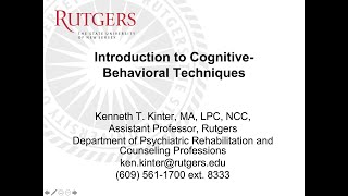 Introduction to CognitiveBehavioral Techniques