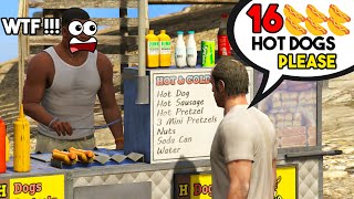 Franklin Selling Hot Dogs For Living Gta 5 Funny Mod Gameplay