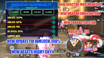 HACK ROS NEW UPDATE MOD MENU ROS ASSETS NIGHT SKY CHARACTER SCRIPT AIMLOCK 100%|BY PANDA GAMING IT