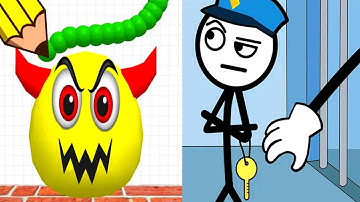 Draw To Smash vs Thief Puzzle - Satisfying ASMR Gameplay Android Mobile Games