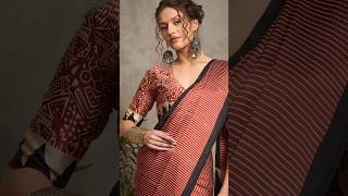 Trending Ajrakh Semi Modal Silk Saree Soft & Elegant