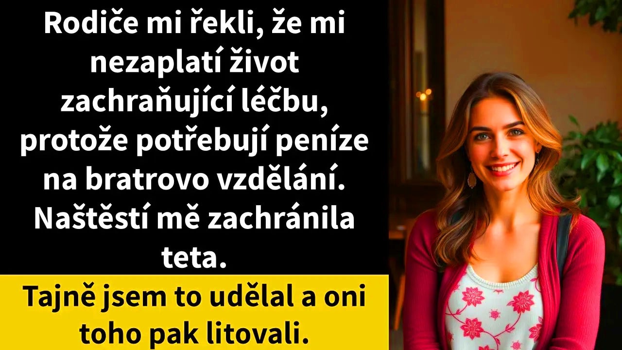 Seděla jsem u kuchyňského stolu, když máma řekla: „Nebudeme pokračovat v léčbě.“ Bylo mi patnáct, právě mi diagnostikovali nemoc a rodiče měli peníze na účet. Táta stál za ní se založenýma rukama...