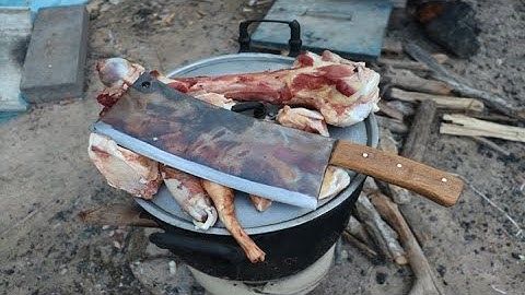Knife Making - Forging A Heavy Cleaver ( 1250 g ) From Leaf Spring.