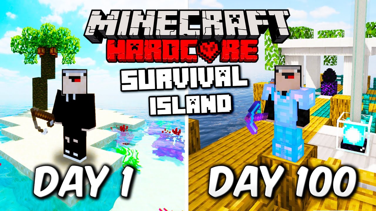 I Survived 100 Days on a SURVIVAL ISLAND in Minecraft Hardcore... - YouTube