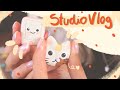 Studio Vlog 2 | Making clay pins for the first time, preparing for shop update
