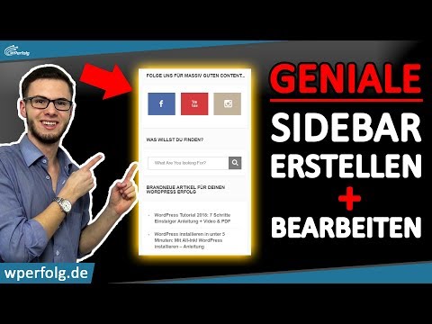 ☞Schnell WordPress SIDEBAR Erstellen, Bearbeiten, Aktivieren oder Entfernen ☞ Tutorial 2026