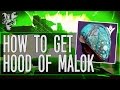 Destiny: HOOD OF MALOK "How To Get Hood Of Malok" "Blighted Chalice" Strike Exclusive Hunter Helmet